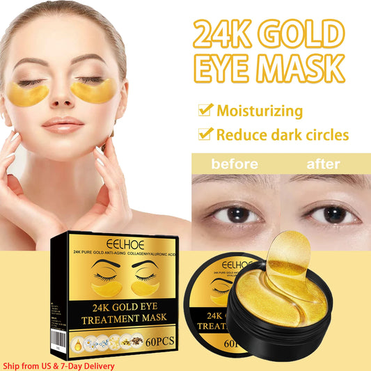 GoldLuxe 24K Collagen Eye Mask (60PCS)