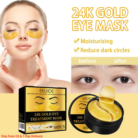 GoldLuxe 24K Collagen Eye Mask (60PCS)
