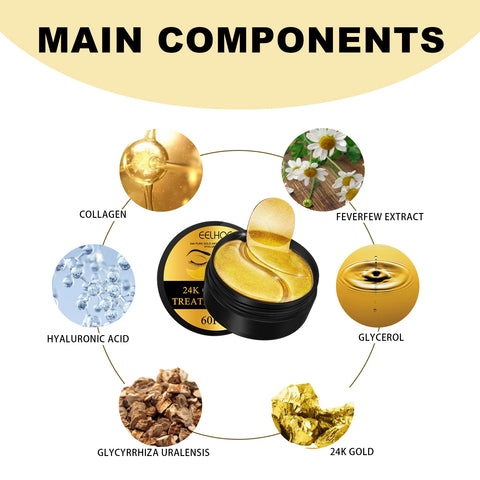 GoldLuxe 24K Collagen Eye Mask (60PCS)