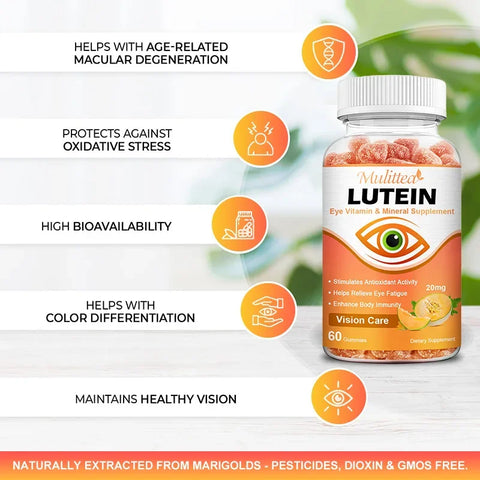 Lutein Gummies – Eye Health & Blue Light Protection, 60pcs